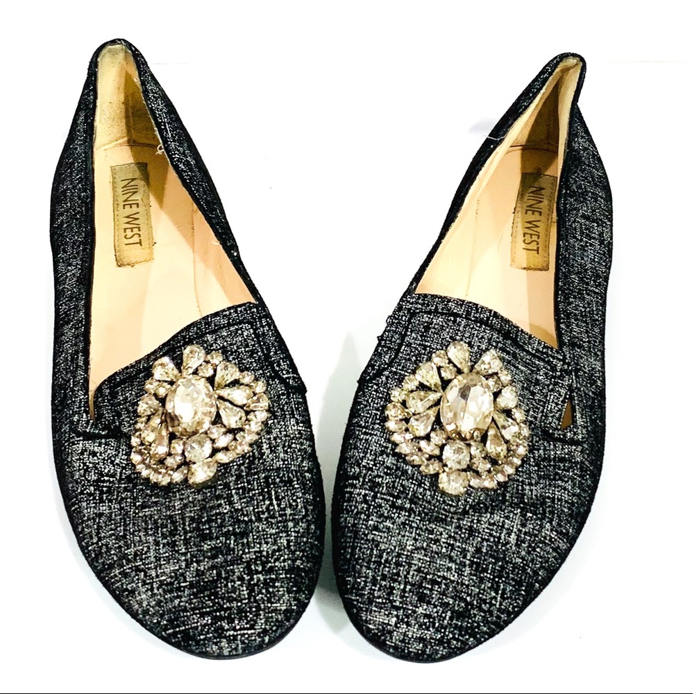 Nine West Gray Studded Flats